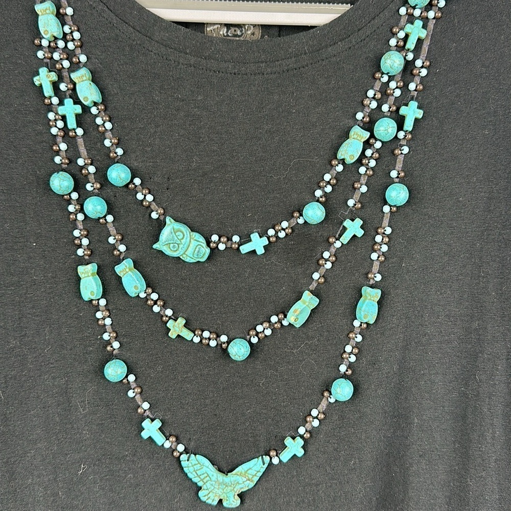 Double D Ranch Turquoise Beaded Mini Dress - Picture 7 of 11
